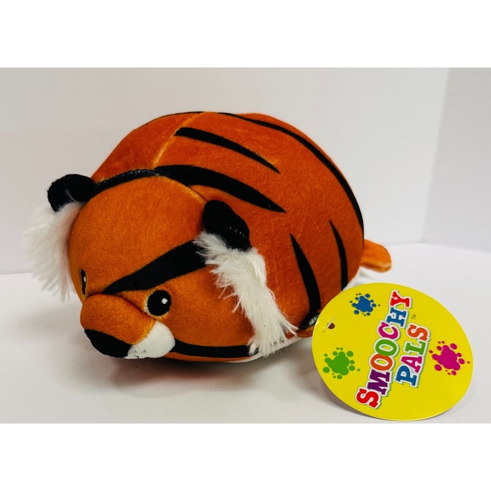 Linzy Toys Smoochy Pals Orange & Black Striped Tiger 7" Stuffed Animal Plush Toy